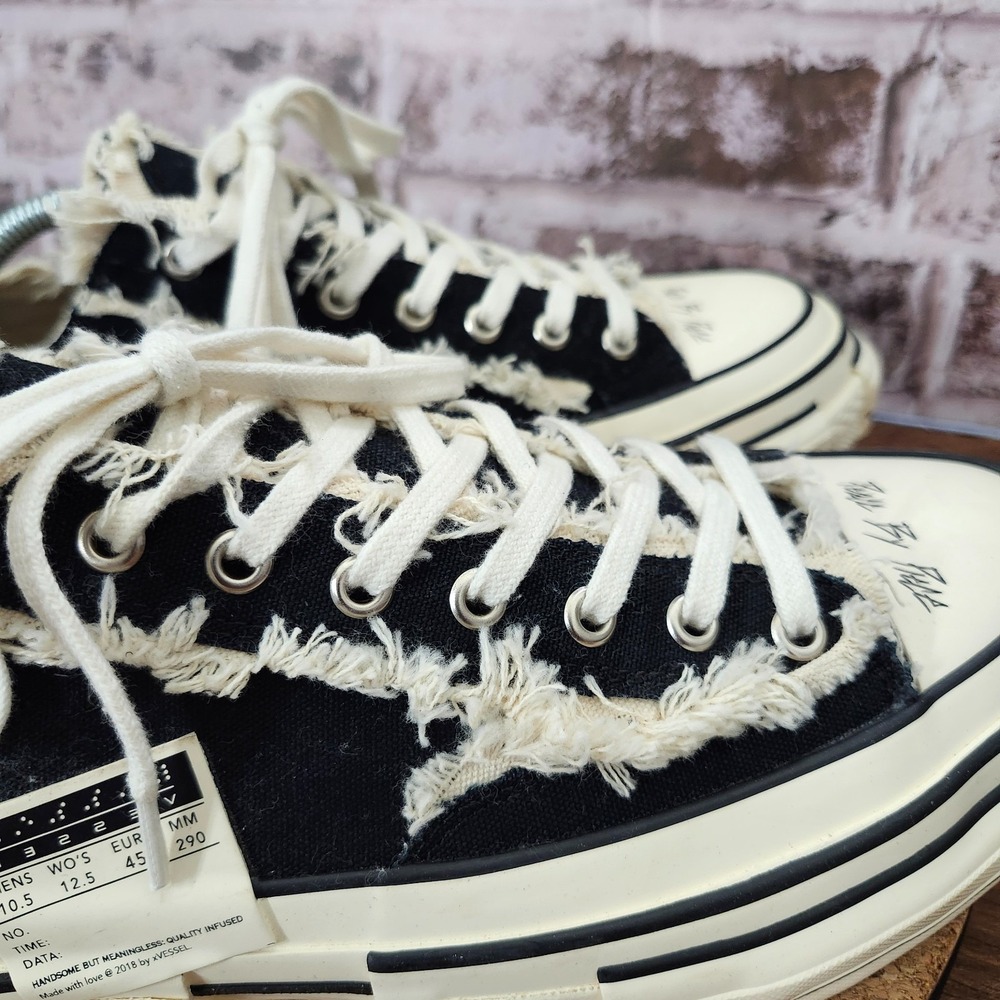 Vessel G.O.P. Low Top Black Sneakers Unisex Size M10.5 W12.5 *Pre-Owned* - Picture 5 of 16